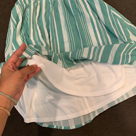 NWT Lulu’s Oceanside Adventure Green and White Striped Dress - Picture 12 of 13
